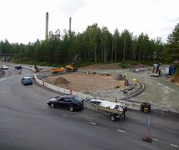 Rondellbygget vid Västerled - Fredriksgatan pågår för fullt